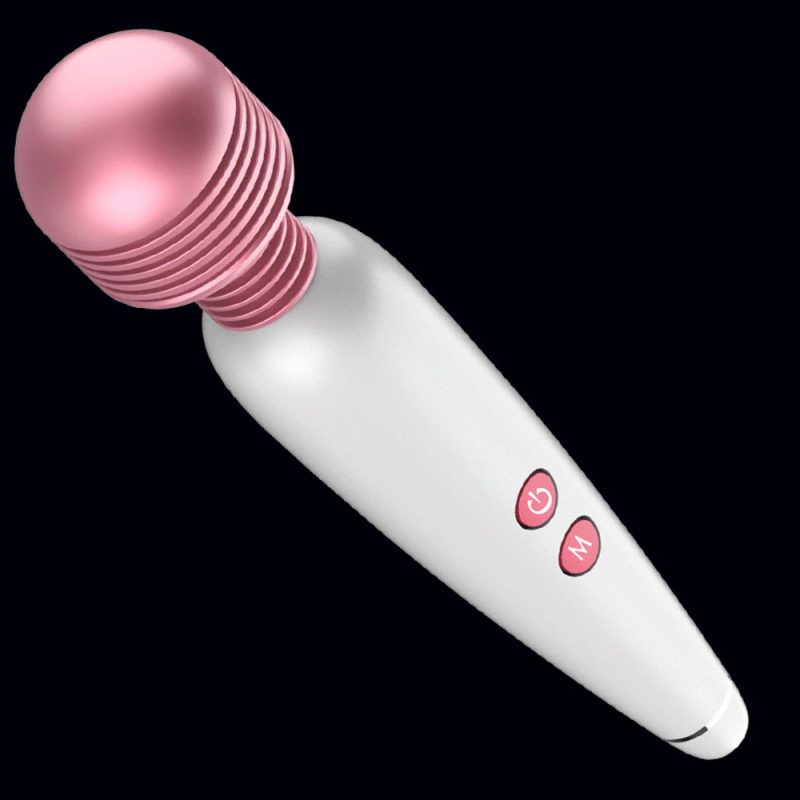 Silicone sex toy with vibrating head and control buttons for pleasure.