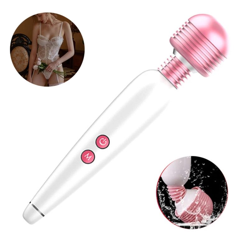 Silicone personal massager with multi-speed vibrations, pink control buttons, waterproof design, ideal for intimate pleasure.