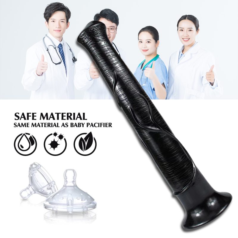 Realistic black dildo made from safe, body-safe material for adult pleasure.