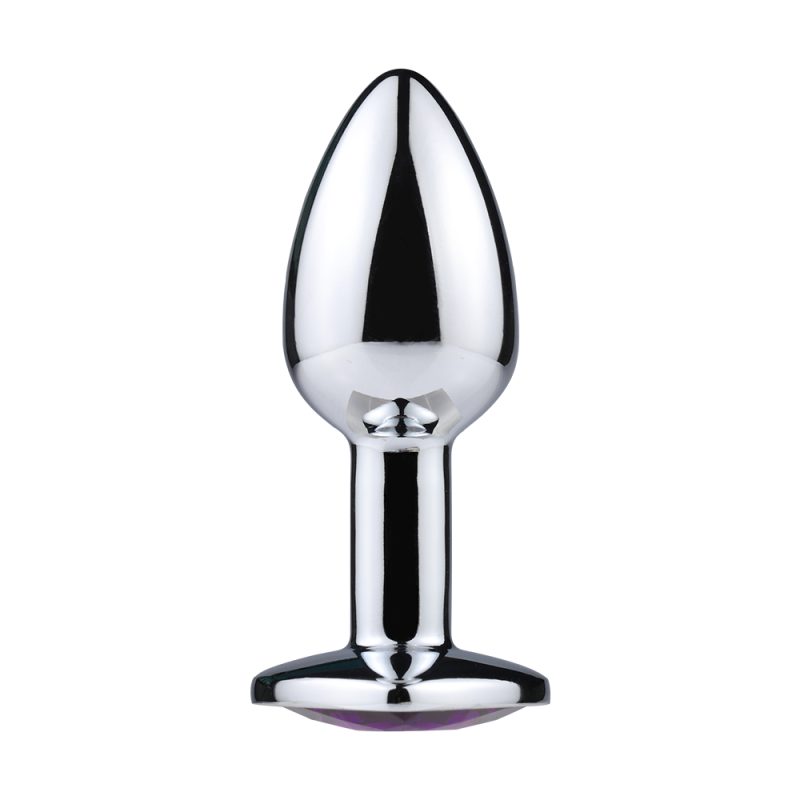 Polished silver metal prostate massager, adult sex toy for men and women.
