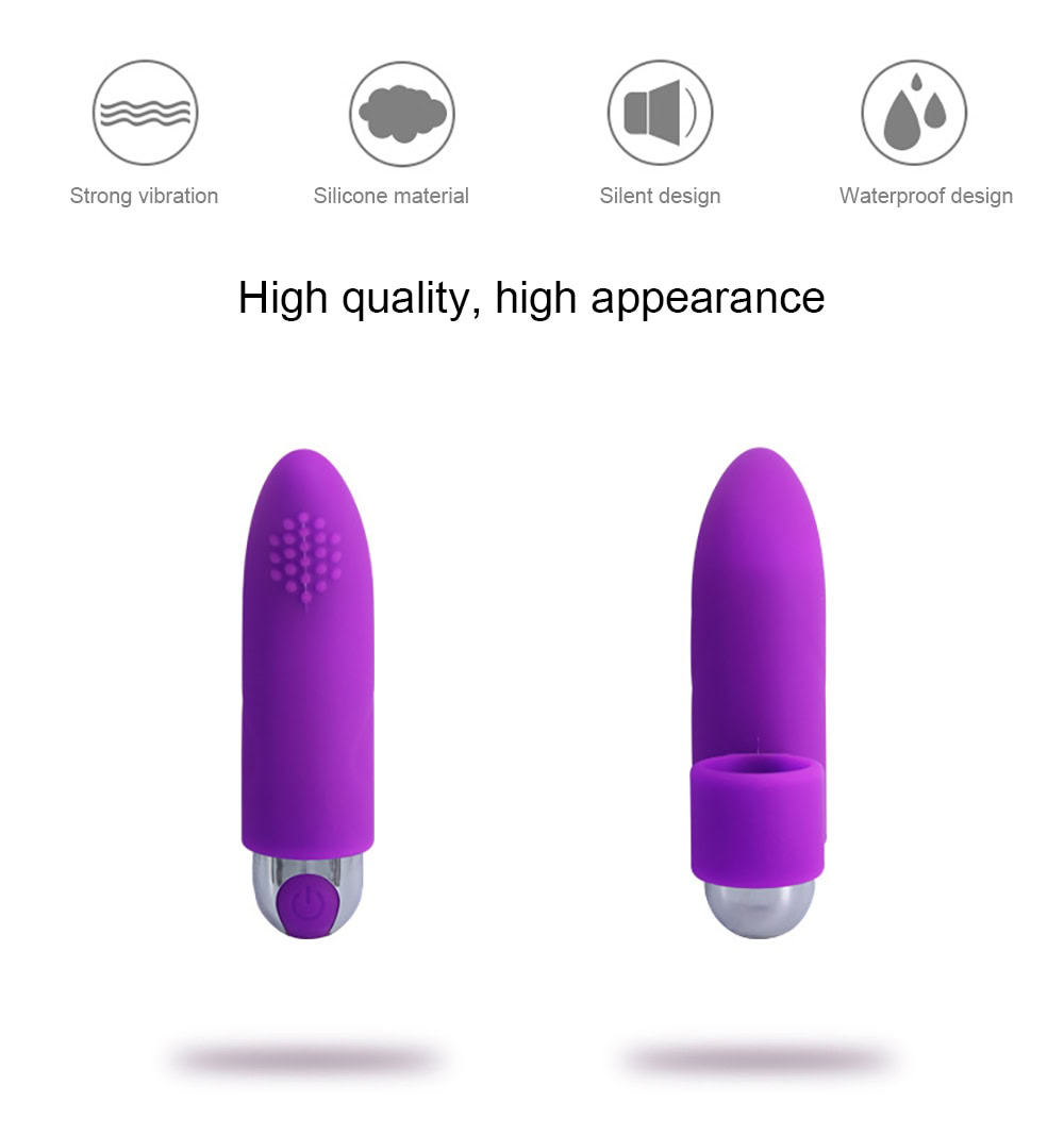 Vibrating purple silicone sex toy with waterproof and silent design for women's pleasure.