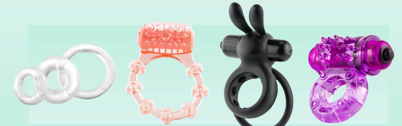 Clear silicone cock rings for enhanced pleasure and arousal, various sizes.