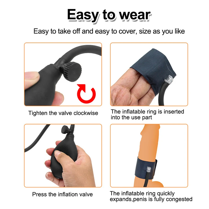 Inflatable ring device for adult pleasure, MK Sex Toy accessories, easy to wear sex toys.