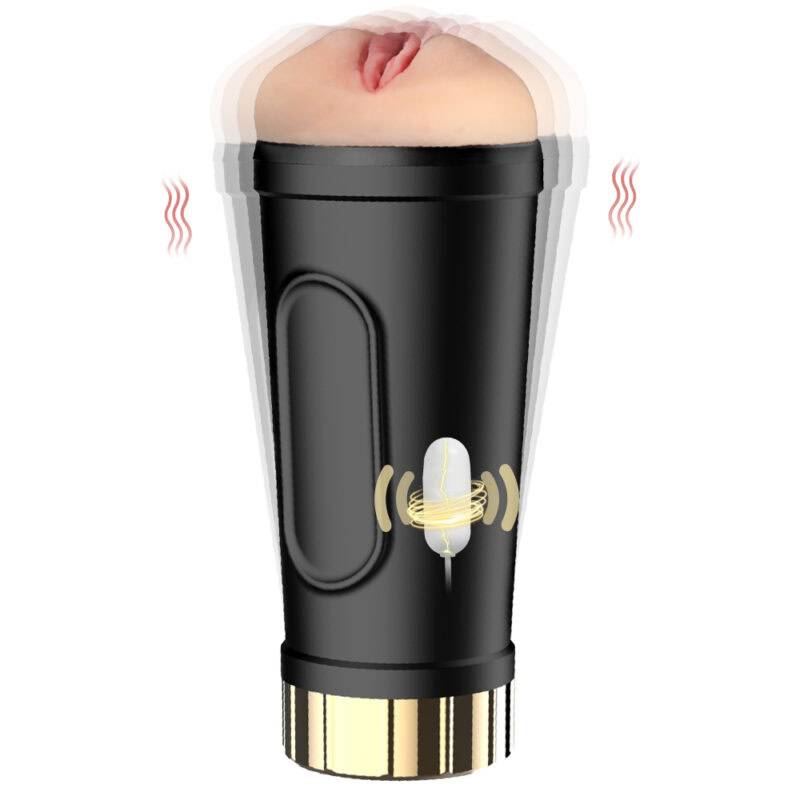 Vibrating sex toy with realistic head design and black body for enhanced pleasure. Perfect for intim.
