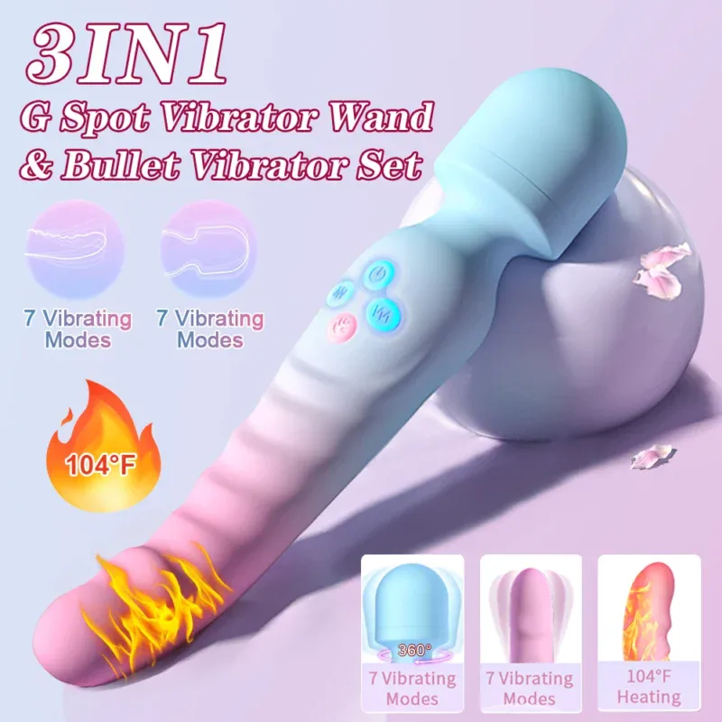 Vibrator for women with 7 modes, 104°F heating, and 360° rotation for enhanced pleasure.