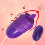 Purple mini vibrator with remote control, ideal for couples' intimacy and pleasure.