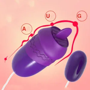 Purple mini vibrator with remote control, ideal for couples' intimacy and pleasure.