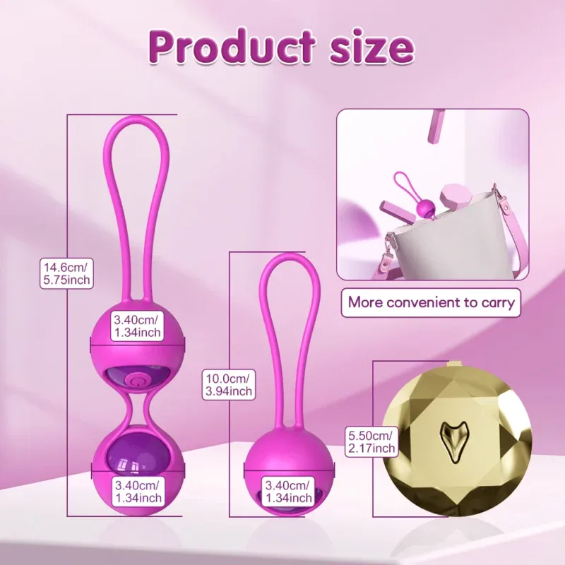 Vibrating Kegel Balls for vaginal tightening and pleasure enhancement.