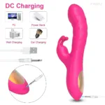 Vibrator with USB charging port, compatible with PC, power bank, wall, and car charging.