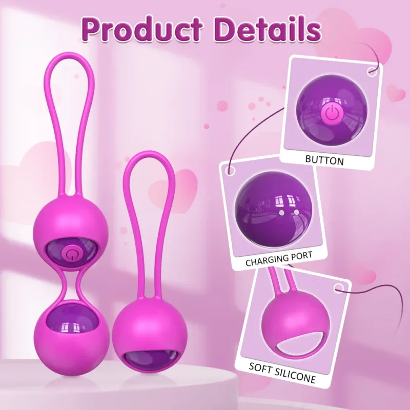 Vibrating Kegel Balls with remote control and soft silicone material for vaginal tightening and plea.