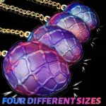 Colorful large egg-shaped anal plug with chain for adult BDSM and anal training.