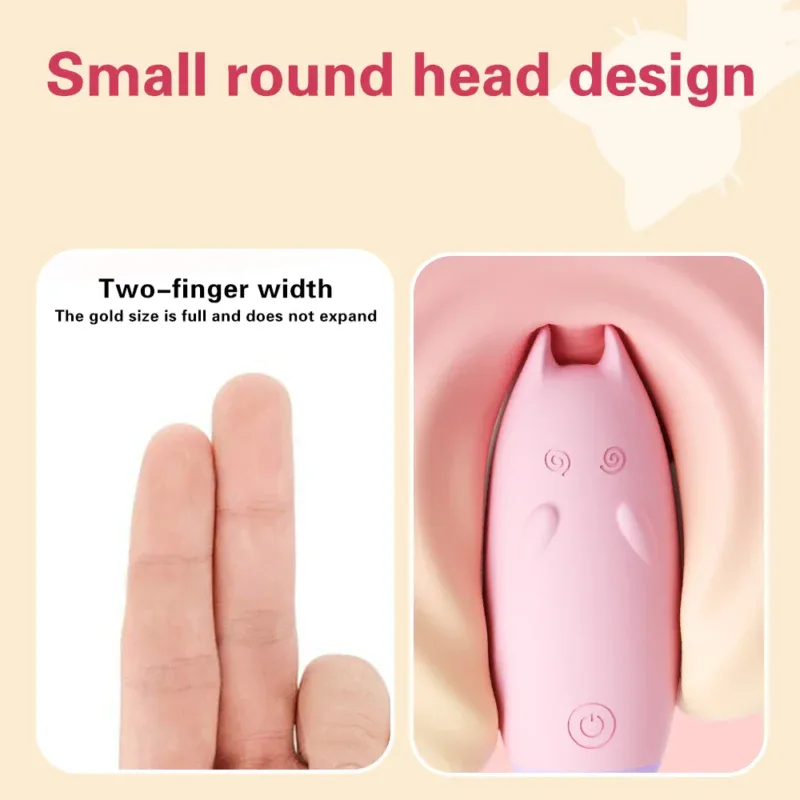 Two-finger width small sex toy with round head design for enhanced pleasure.