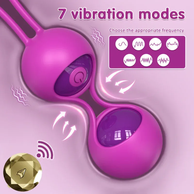 Vibrating Kegel balls with 7 modes, vaginal tightening, and discreet design. Perfect for enhancing i.