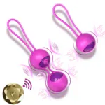 Pink Kegel balls vibrator for women with vibrating function and vaginal tightening features.