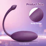 Purple vibrating egg with textured bump design for enhanced pleasure, compact size, and discreet use.