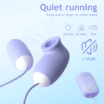 Quiet running vibrator for discreet pleasure, low noise under 50dB, ideal for intimate use.