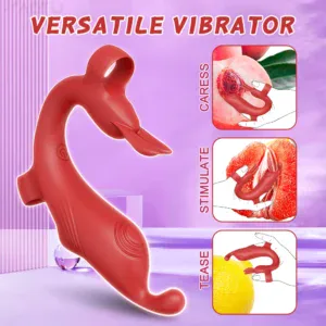 Dolphin-shaped vibrator for versatile pleasure, stimulation, and teasing. Perfect for intimate use a.