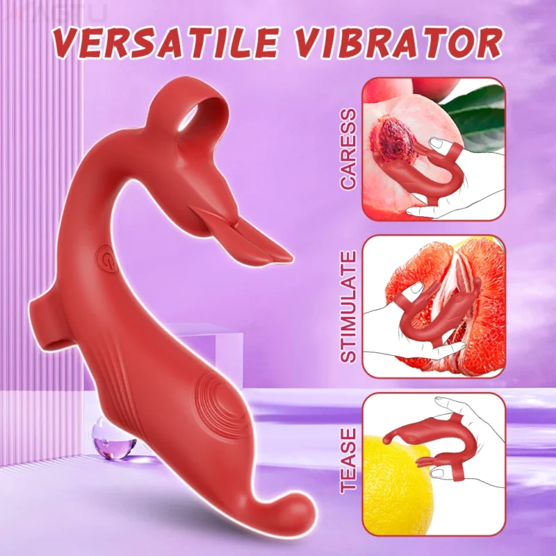 Dolphin-shaped vibrator for versatile pleasure, stimulation, and teasing. Perfect for intimate use a.