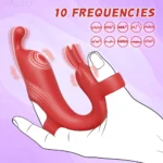 Vibrating sex toy featuring 10 different frequency settings for personalized pleasure. Compact, ergo.