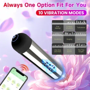 Vibrator with 10 vibration modes, including turbulence, surging, and calm down for personalized stim.