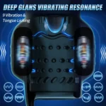 Deep glans vibrating resonance with 9 modes and tongue licking feature.