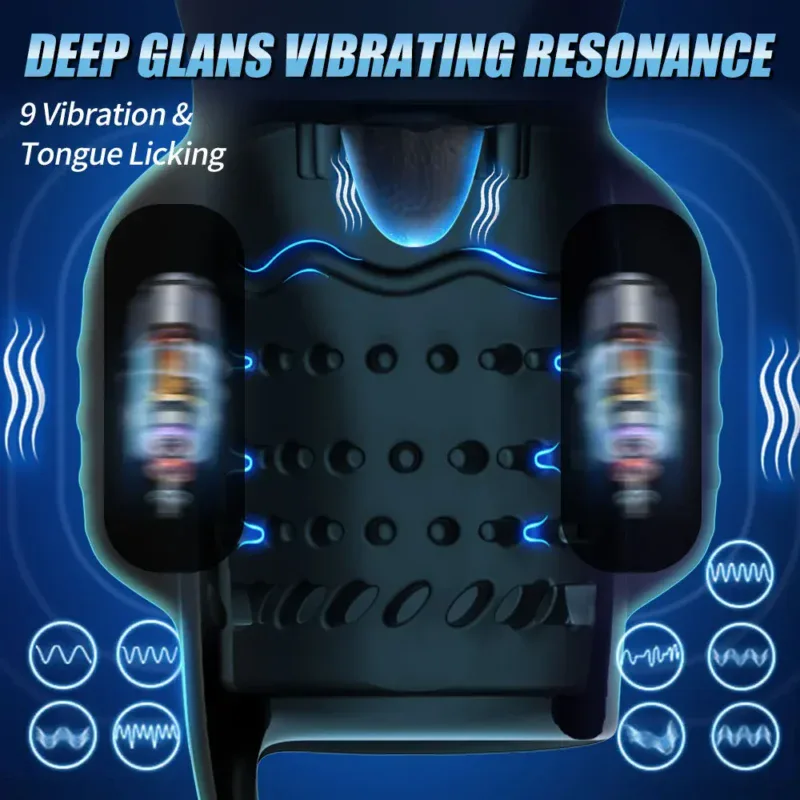 Deep glans vibrating resonance with 9 modes and tongue licking feature.