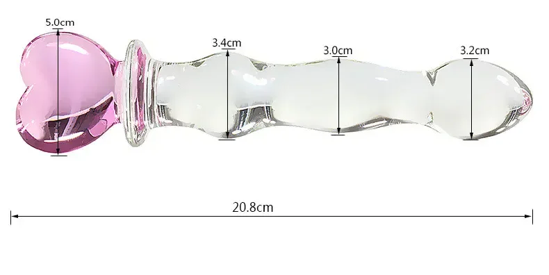 Beaded Glass Dildo with Pink Charm Handle, 4 Designs Beaded Glass Dildo with Pink Charm Handle 4 Designs 9 e1787456102835 12 Beaded glass dildo with pink charm handle and detailed measurements for size and design.