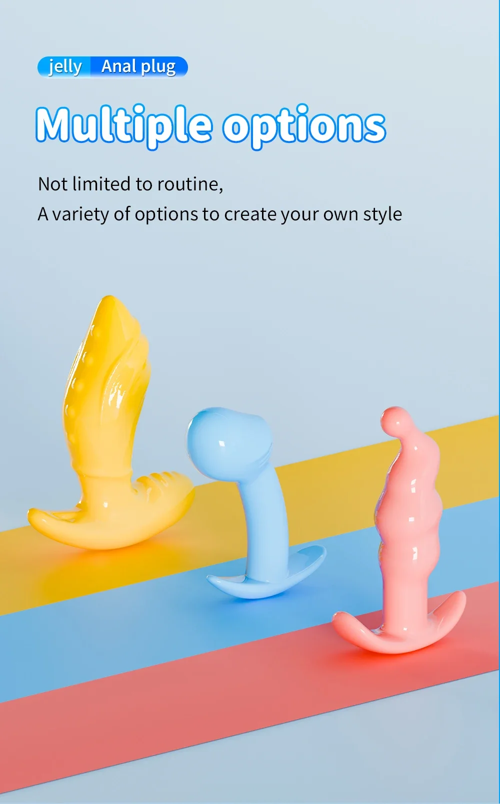 Graduated 3 Piece Soft Jelly Anal Plug Set for Starters 13