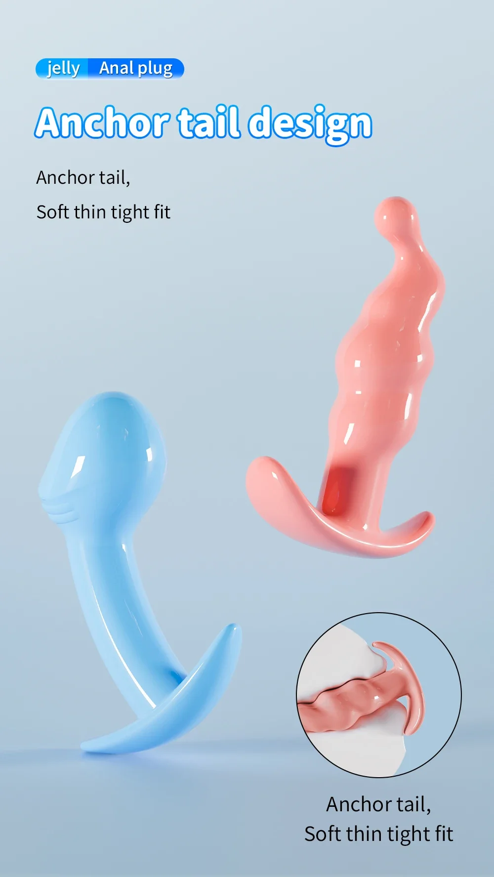 Graduated 3 Piece Soft Jelly Anal Plug Set for Starters 14