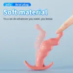 Soft jelly anal plug set for beginners with flexible, smooth material.
