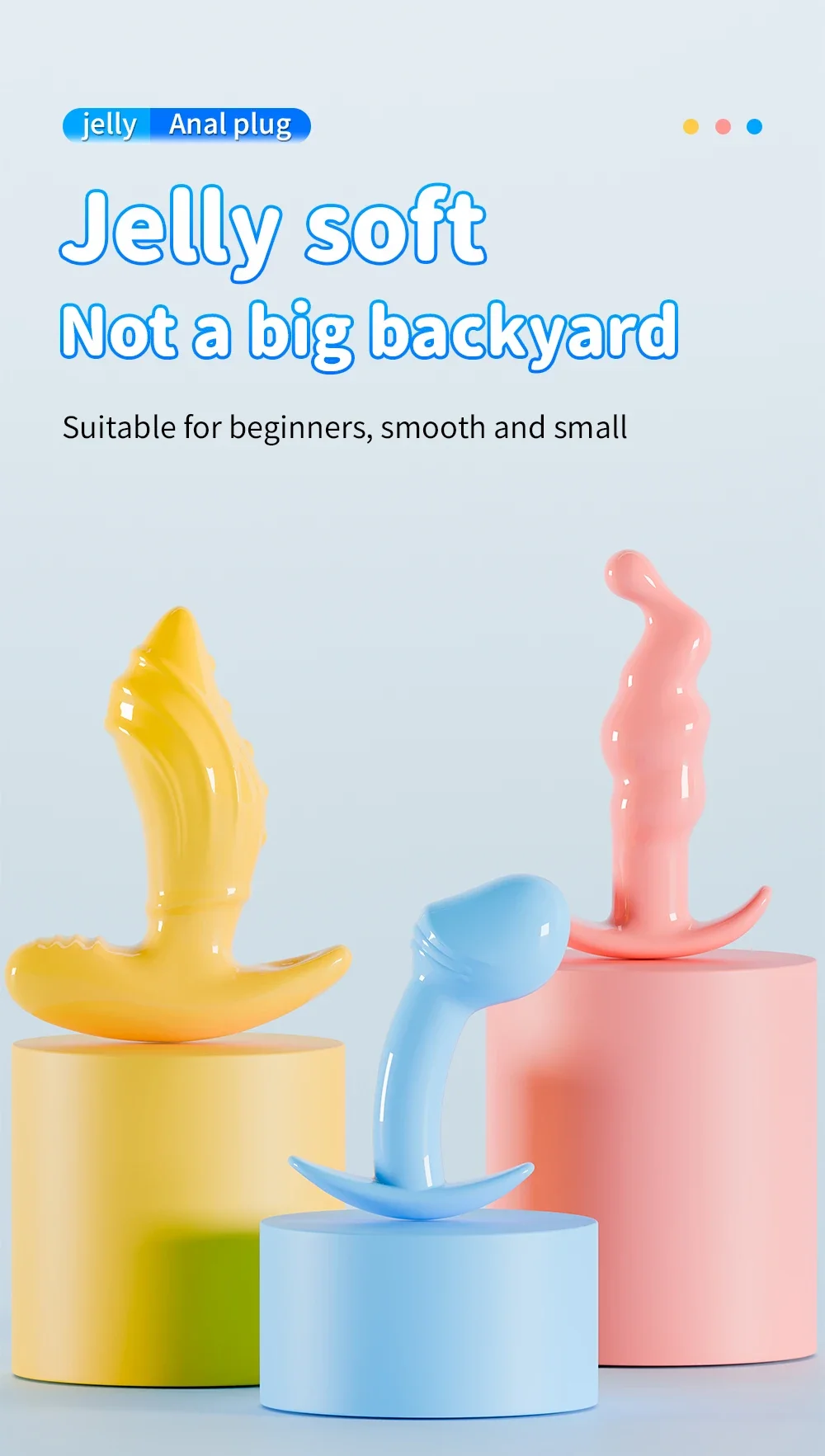 Graduated 3 Piece Soft Jelly Anal Plug Set for Starters 9