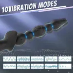 Graduated vibrating anal beads with prostate tip for enhanced pleasure and stimulation.