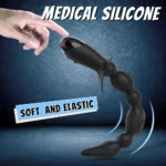 Medical silicone anal beads with prostate tip for adult pleasure.
