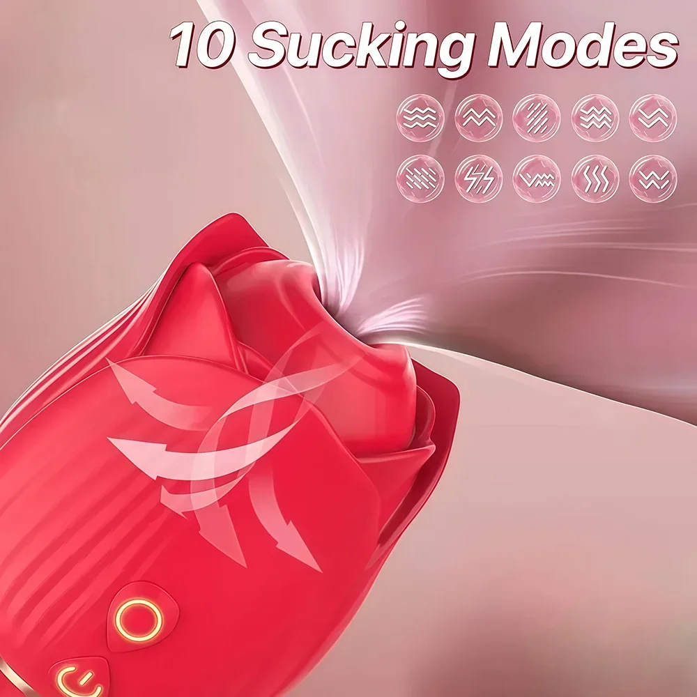 Purple Rose Thrusting Vibrator with Clitoral Suction 14