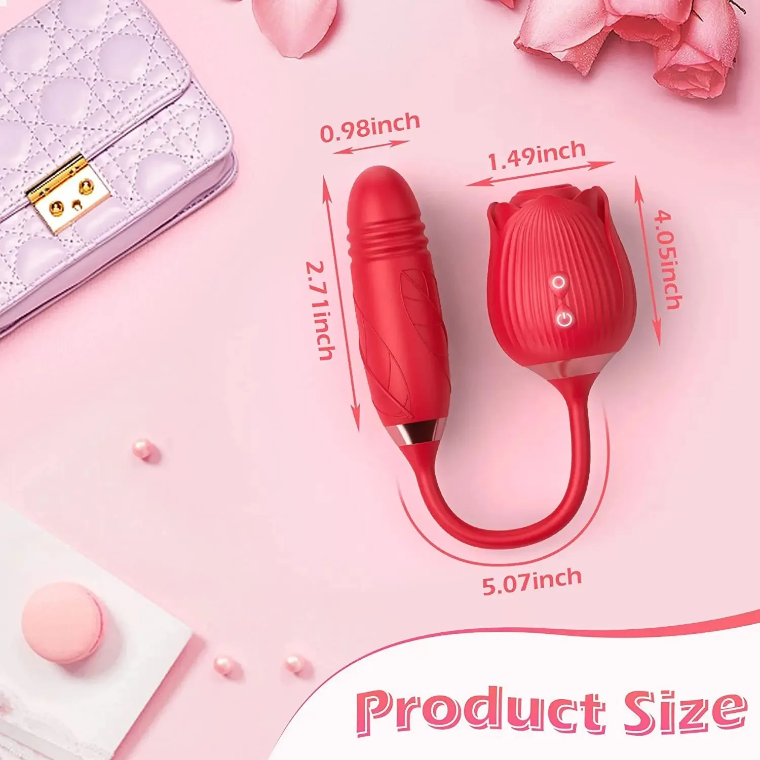 Purple Rose Thrusting Vibrator with Clitoral Suction 15