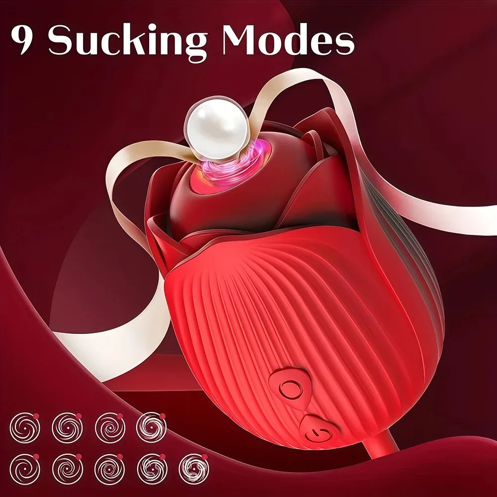 Purple Rose Thrusting Vibrator with Clitoral Suction 21