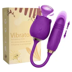 Purple vibrating sex toy with suction feature for intimate pleasure.