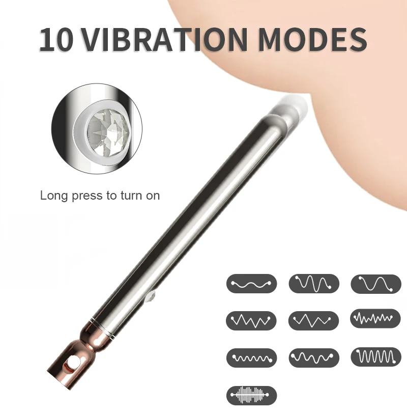 Vibratore per collana in acciaio inossidabile con 10 modalità, IPX6 Stainless Steel Necklace Vibrator with 10 Modes IPX6 2 18 Stainless Steel Necklace Vibrator with 10 Modes IPX6 2