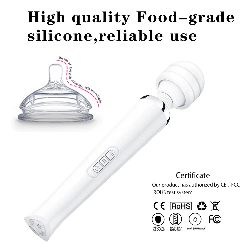 Full Size Wand Vibrator with 60mm Head, 20 Patterns Full Size Wand Vibrator with 60mm Head 20 Patterns 12 31 Full Size Wand Vibrator with 60mm Head 20 Patterns 12