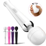 Full size wand vibrator with 60mm head and multiple attachments for versatile pleasure.