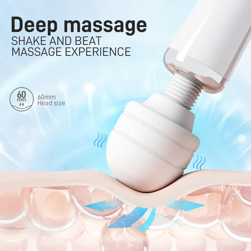 Full Size Wand Vibrator with 60mm Head for Deep Massage and Pleasure.