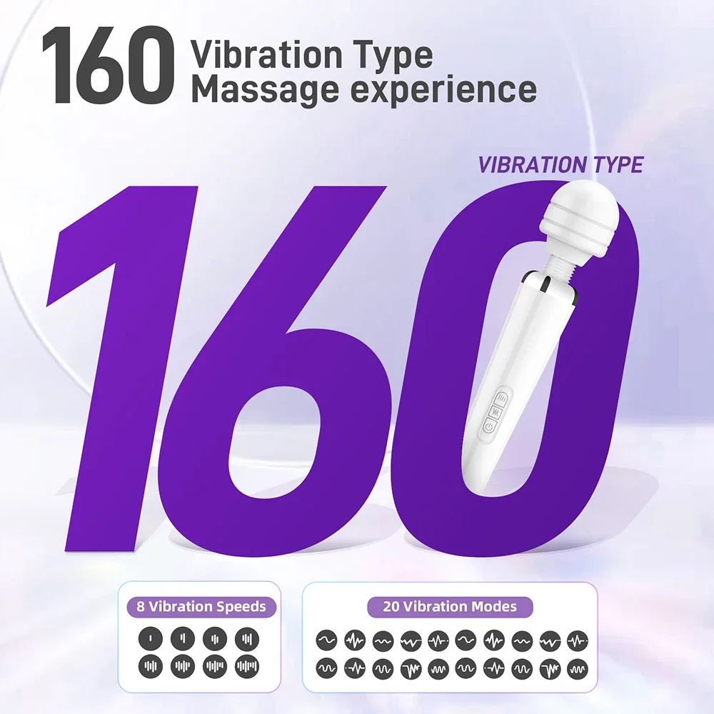 Full Size Wand Vibrator with 60mm Head, 20 Patterns Full Size Wand Vibrator with 60mm Head 20 Patterns 7 26 Full Size Wand Vibrator with 60mm Head 20 Patterns 7