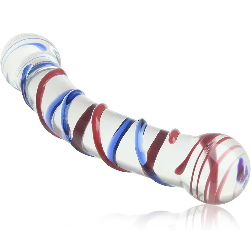Spiral Ribbed Double Ended Glass Dildo, Curved Wand Spiral Ribbed Double Ended Glass Dildo Curved Wand 6 12 Spiral Ribbed Double Ended Glass Dildo Curved Wand 6