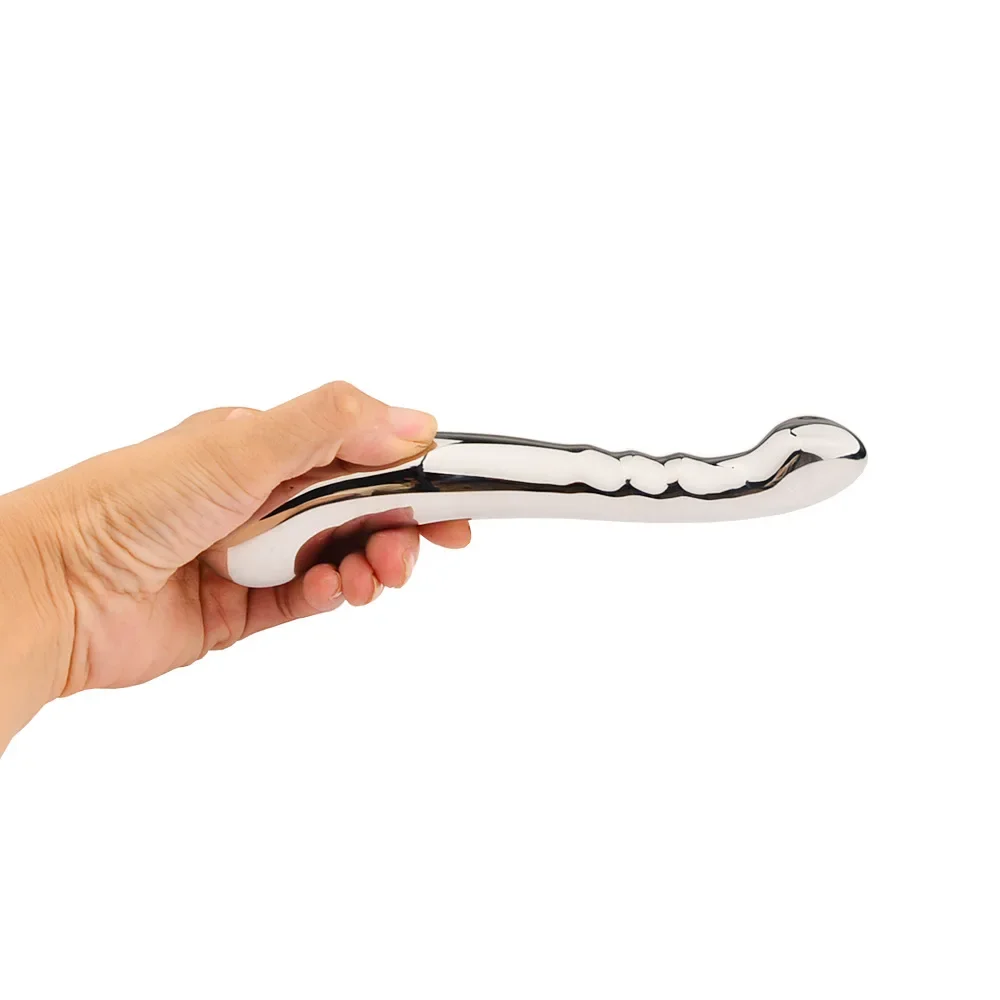 Weighted Stainless Steel Dildo, Curved Dual-End Wand Weighted Stainless Steel Dildo Curved Dual End Wand 12 35 Weighted Stainless Steel Dildo Curved Dual End Wand 12