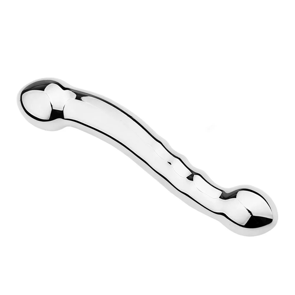 Weighted Stainless Steel Dildo, Curved Dual-End Wand Weighted Stainless Steel Dildo Curved Dual End Wand 14 38 Weighted Stainless Steel Dildo Curved Dual End Wand 14