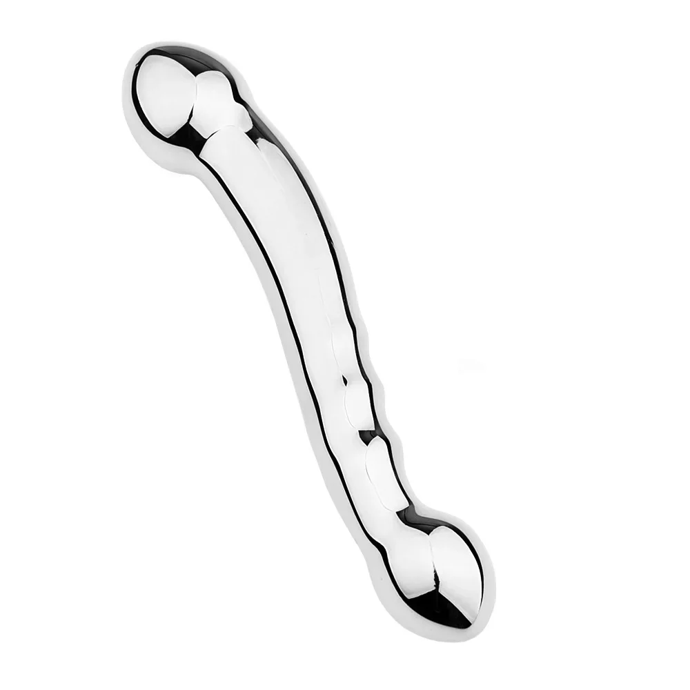 Weighted Stainless Steel Dildo, Curved Dual-End Wand Weighted Stainless Steel Dildo Curved Dual End Wand 15 39 Weighted Stainless Steel Dildo Curved Dual End Wand 15