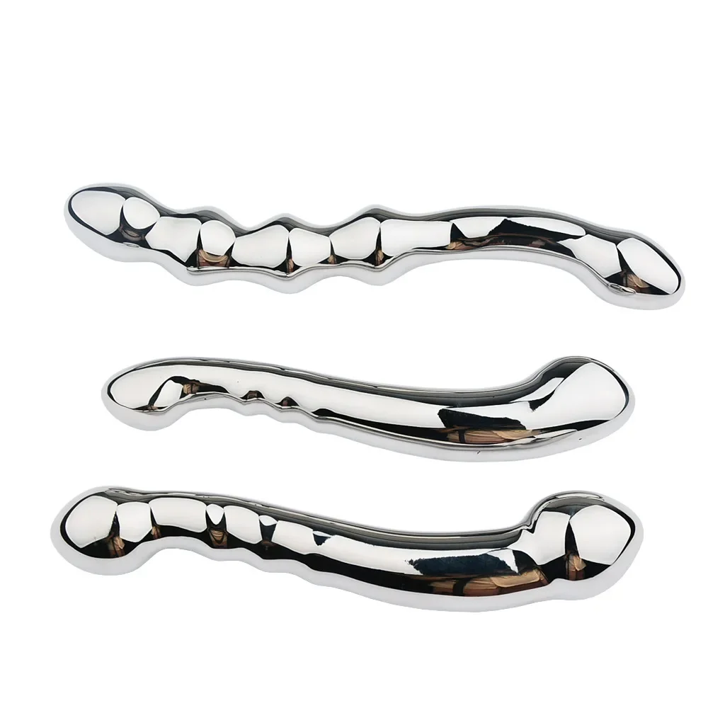 Weighted Stainless Steel Dildo, Curved Dual-End Wand Weighted Stainless Steel Dildo Curved Dual End Wand 6 29 Weighted Stainless Steel Dildo Curved Dual End Wand 6