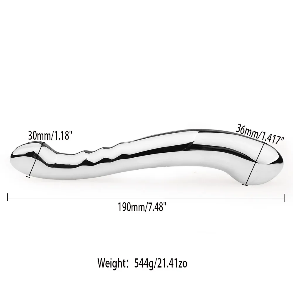 Weighted Stainless Steel Dildo, Curved Dual-End Wand Weighted Stainless Steel Dildo Curved Dual End Wand 9 32 Weighted Stainless Steel Dildo Curved Dual End Wand 9