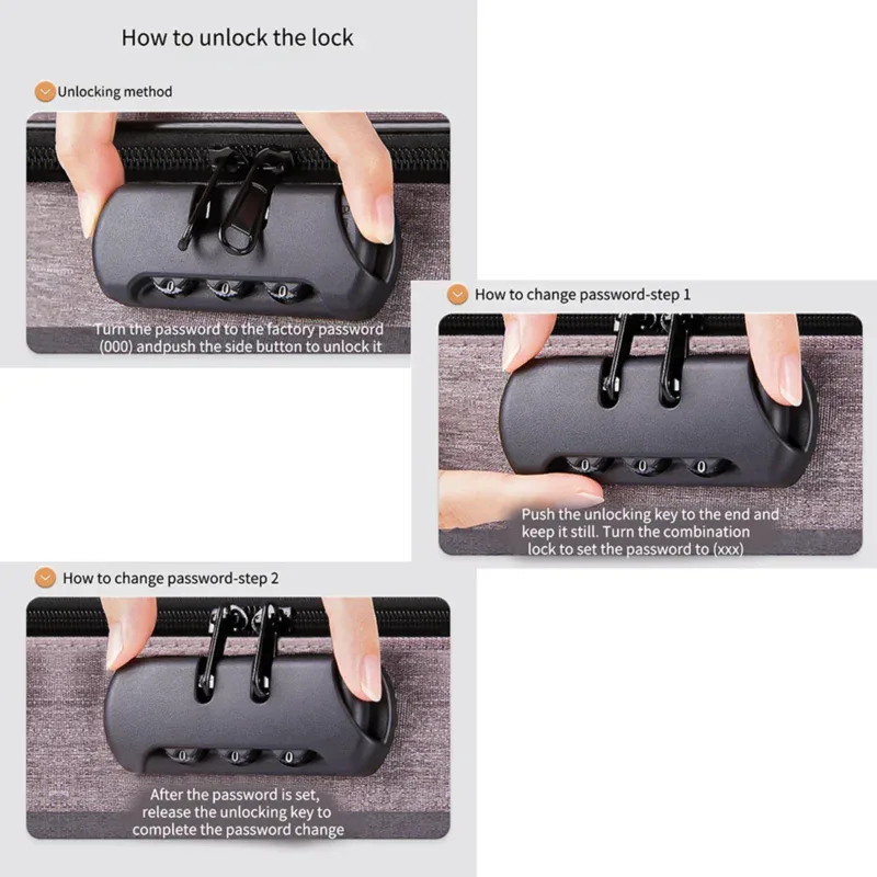 Step-by-step guide to unlocking and changing the password on a device.