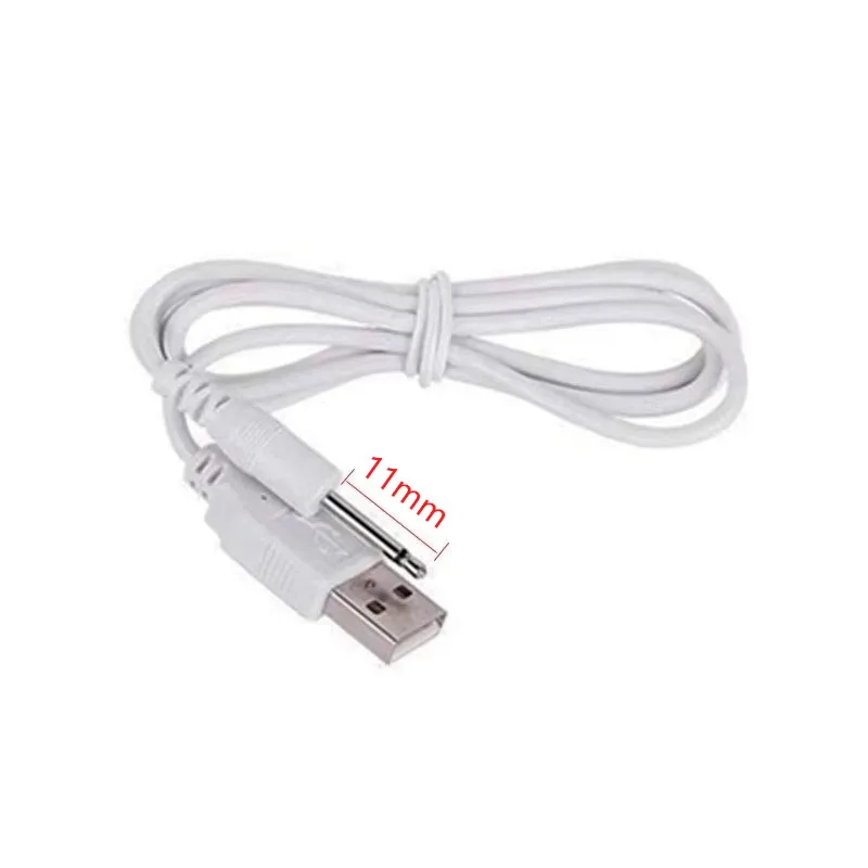 Cable Cargador Vibrador USB Blanco con Enchufe de Carga Redondo Cable Cargador Vibrador USB Blanco con Enchufe de Carga Redondo 5 5ug 5 5 White USB Vibrator Charger Cable with Round Charging Plug 5